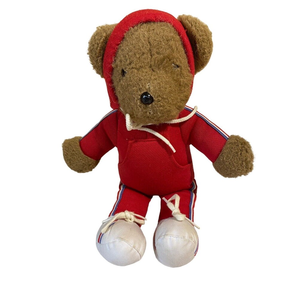 Vintage Bear Albert The Running Plush Red Jogging Suit 1979 North American Bear
